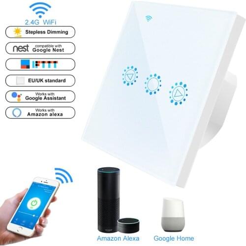 US/EU WiFi LED Dimmer Switch Wireless APP Voice Control Smart Touch Compatible With Amazon Alexa Google Home Dimmer For LED Lamp