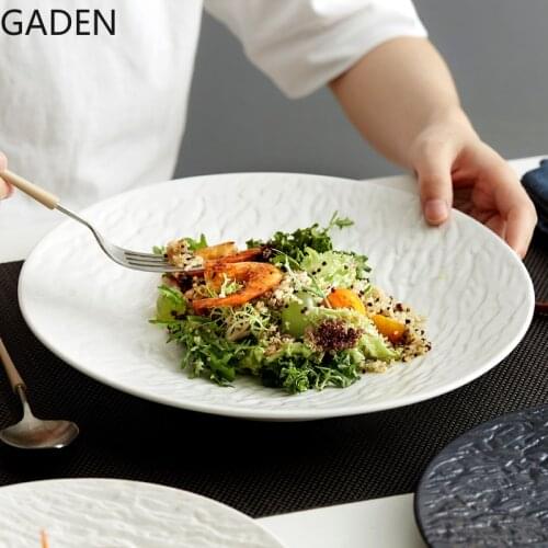 8.25 Inch Western Food Plate High-end Straw Hat Pasta Steak Plate Luxury Hotel Nordic Ceremonial Tableware Kitchen Supplies