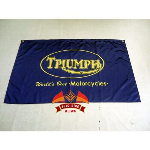 Triumph Motorcycles Flag 3x 5ft Polyester,90X150 CM,flag king,green Triumph banner