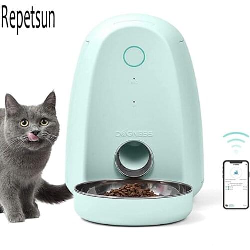 2L Pet Smart Automatic Slow Feeder For Dog Cat With WiFi Remote Control Video Monitors Rechargeable Dispenser Feeder Bowl