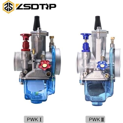 ZSDTRP Universal Blue Transparent Motorcycle PWK 28 30 32 34mm Carburetor Carb For Scooter UTV ATV Quad Motorbike