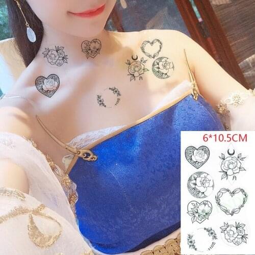 Waterproof Temporary Tattoo Sticker ins Love flowers bouquet moon sexy Body Art flash tatoo fake tatto for Women Men