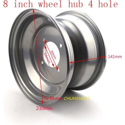High performance Aluminum ATV 8 Inch Tires Wheel white hub 8" Vacuum Tires 4 Hole Wheel Rims lightning shipment