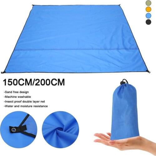 1Pcs 2.1x1.5M Portable Picnic Beach Mat Waterproof Pocket Blanket Ground Mat Mattress Outdoor Picnic Sand Beach Camping Tent Mat