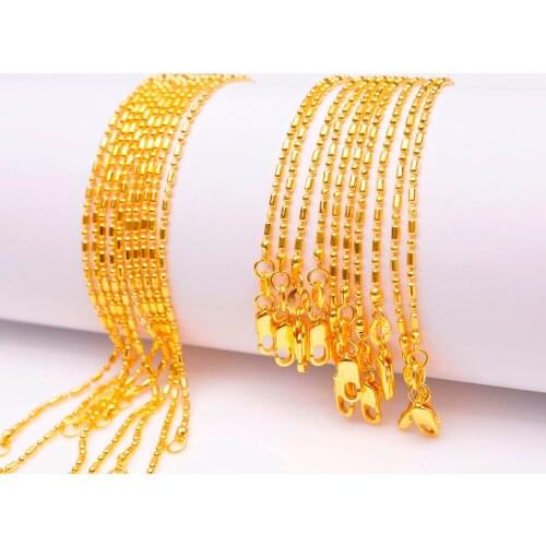 16-30 Inches Free 5PCS GOLD FILLED Column/ball Necklace Chains Making Jewelry GOLD FILLED Chains With Lobster Clasps Set