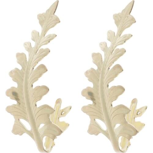 2pcs Elegant Leaf-shaped Curtain Drapery Holdbacks Holder Wall Hanger Hooks