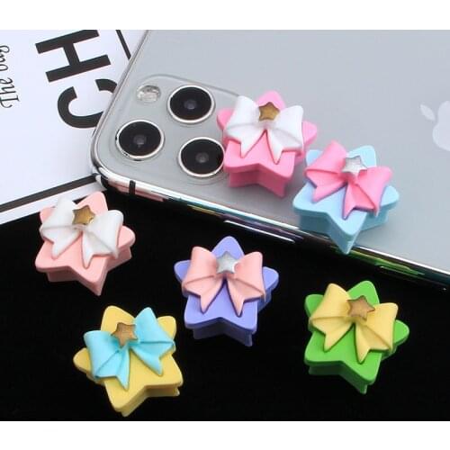 20Pcs Cute Bow Tie Star Gift Box Resin Cabochons Scrapbooking For Hair Bow Center DIY Craft Phone Decor Kids Christmas Gift
