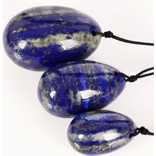 3 PCS Drilled Jade Eggs Lapis Lazuli Pelvic Kegel Exercise Tightening Love Eggs Sex Toys for Women Health Care