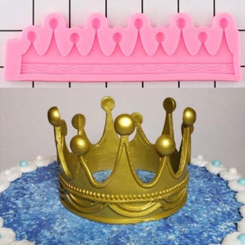 3D Crown Lace Silicone Mold Cupcake Topper Wedding Cake Border Fondant Mold Cake Decorating Tools Candy Chocolate Gumpaste Mould