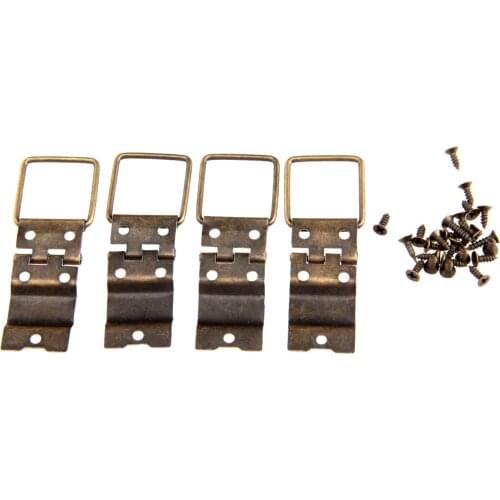4Pcs Antique Furniture Cabinet Door Hinges Drawer Jewellery Box Hinge Printing Packaging Jewelry Box DIY Accessories 38x21mm