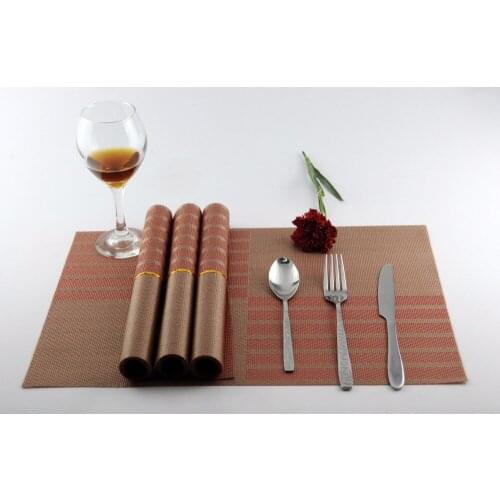 4pcs/lot PVC Placemat Non-Slip Table Mat Water-proof Dining Place Mats Plate Dish Pads Coaster Kitchen Accessories JI 0803