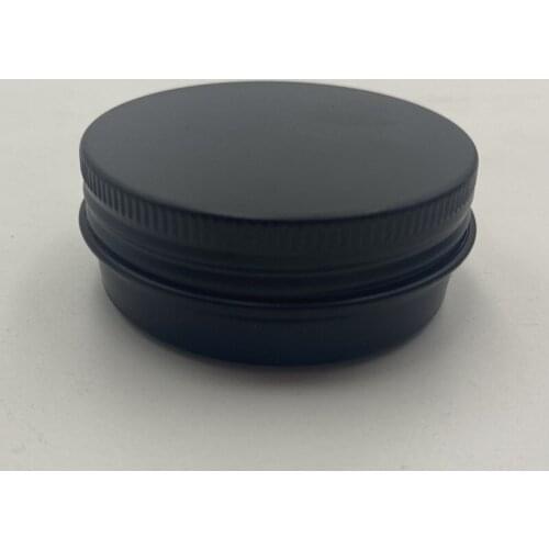50pcs 30g Metal Aluminum Round Tin Cans Box Matte Black Empty Cosmetic Cream Jar Pot Case Screw Thread Lid Lip Balm Container