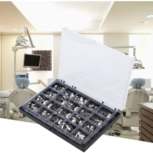 80 Pcs Stainless Steel Dental Straight Wire Bow Belt Ring Orthodontic Tube Molar Band Set 20 Different Sizes Teeth Accessories