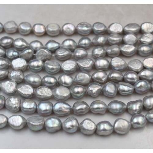 9-11mm Irregular Nuggets Baroque Pearl Beads DIY Jewelry Loose Beads Grey Pearls Elegant Natural Freshwater Pearl Beads 36cm