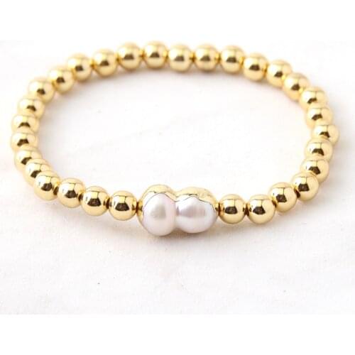 Free Shipping 5mm Round Beads Pearl Charm Bracelets & Bangles