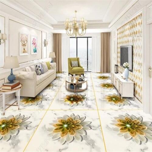 Beibehang Large floor murals custom living room bedroom kitchen and European three-dimensional stone parquet floor murals