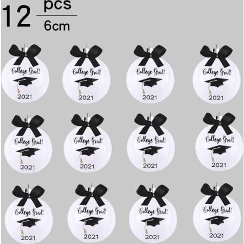 Graduation Season Decorative Pendant 12PCs 6cm Christmas Ball College Students Graduation Hand Painted Plastic Ball