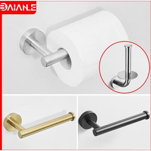 Toilet Paper Holder Black Stainless Steel Bathroom Paper Towel Holder Wall Mounted Kitchen Roll Paper Holder Stand Tissue Rack