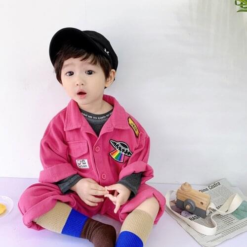 Korean baby onesies casual boys' fart clothes fashion baby spring clothes new 2021 childrens overalls