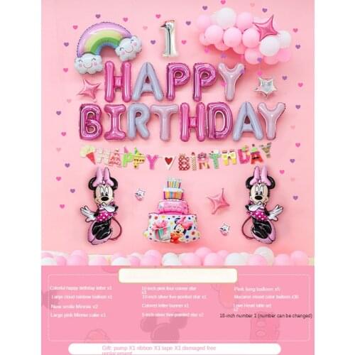 Disney Mickey Minnie Mouse Childrens Happy Birthday Party Decoration Baby Shower Decorations Decorations Party Kid Toy