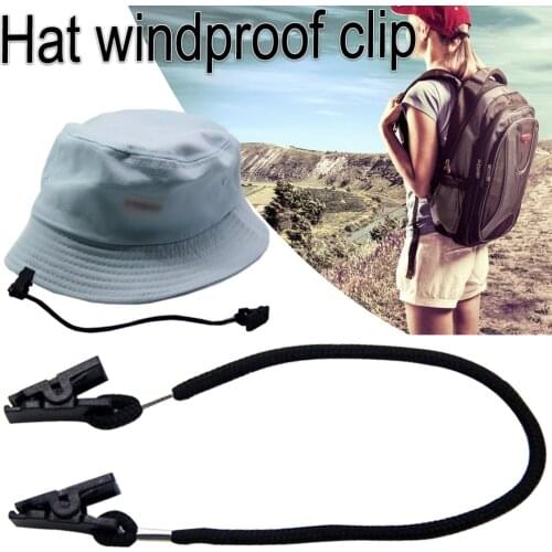 Fishing Cap Eyewear Retainer Hat Leash Windy Clip Holder Black Nylon Cord Strap And Plastic Windproof Clips Fishing Accessories