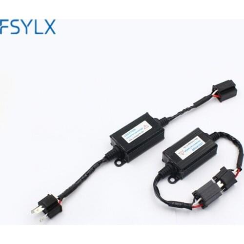 FSYLX H11 H4 H7 LED 9006 9005 Headlight Canbus Wiring Kit Computer Warning Error Free Anti Flicker EMC Resistor Canceler Decoder