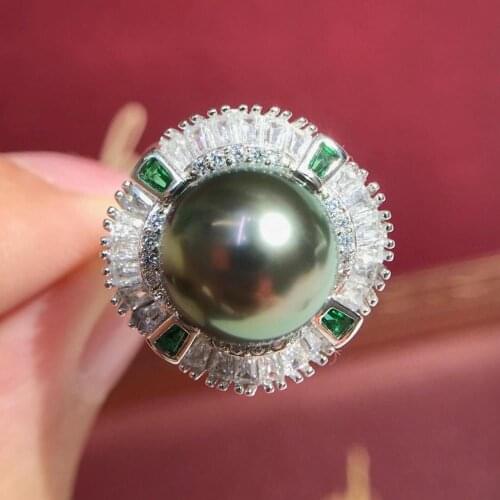 Hot Sale 925 Sterling Silver Adjustable Ring Settings Findings Mountings Parts for Pearl Corals Jade Crystal, 5pcs/lot