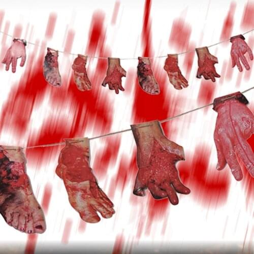 Halloween Decoration Hanging Flag Blood Knife Blood Knife String Flag Bar KTV Whole Horror Hanging Props Decoration Supplies