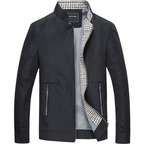 Spring Autumn Men Jacket Solid Color Business Casual Coats mens Stand Collar thin Cardigan Male zipper outerwear Brand clothing