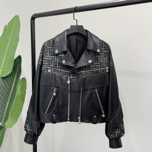 Winter Women Patchwork Fur Jacket Thick Faux Lamb Wool Jackets Coat Fashion Loose Motorcycle Leather Jacket Female Streetwear