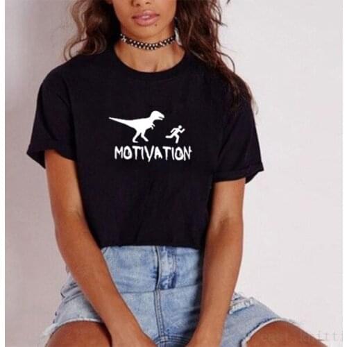 MOTIVATION Printed Summer T Shirt WomenO-neck Cotton Short Sleeve Fashion Funny Tshirts Women Loose Tee Shirt Femme