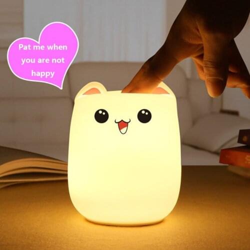 LIGINWAAT Multi-color Silicone Soft Nursery Sensitive Tap Control Bedside Lamp Cute Bear LED Children Kids Baby Night Light Lamp