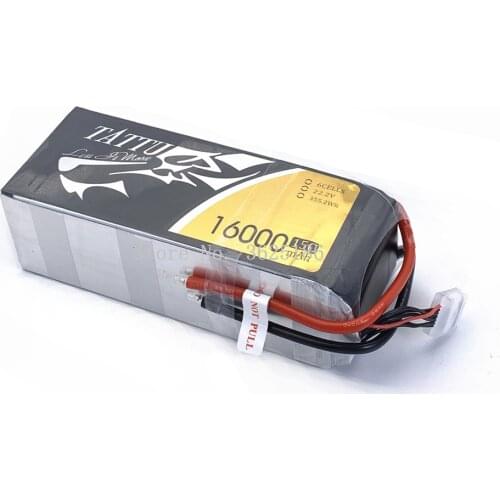 TATTU 16000mAh 22.2V 6S LiPO Battery 15C for Big Load Multirotor Hexacopter for agricultural drone/ UAV drone