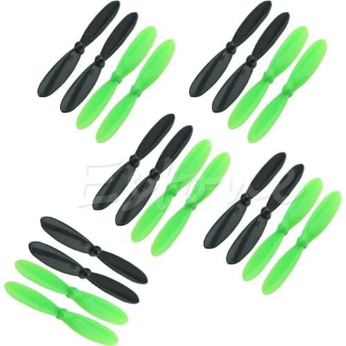 20pcs blade Propeller for Hubsan X4 Quadcopter Motor H107L H107C Black&Green Y4QA