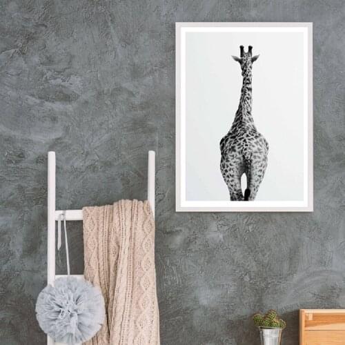 Cute And Interesting Zebra Giraffe Animal Back Poster Canvas Painting Home Living Room Wall Art Decoration Can Be Customized