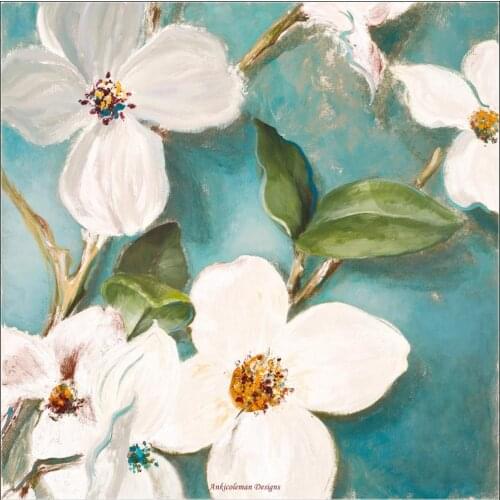 Embroidery Counted Cross Stitch Kits Needlework - Crafts 14 ct DMC Color DIY Arts Handmade Home Decor - Blue Floral