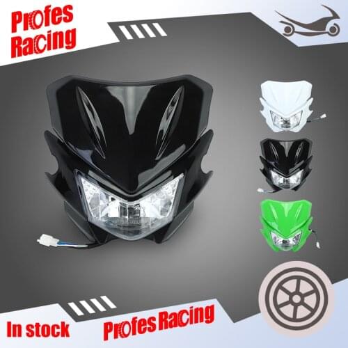 Motorcycle Universal Headlamp 12V 35W H4 Fairing For KLX KX 110 WR250F WR450F Dirt Bikes Off Road Led New Headlight
