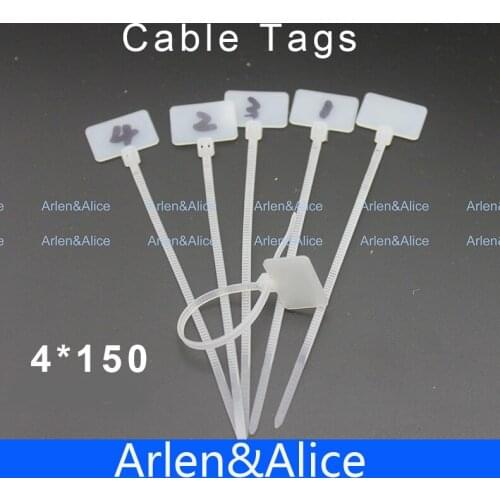 250pcs 4mm*150mm Nylon cable ties tags for On Ethernet RJ45 RJ 12 Wire power cable Label Mak