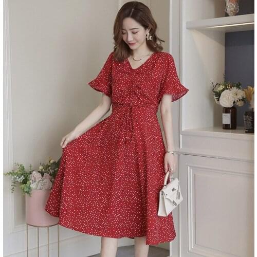 2020 New Pregnant Dress Summer Style Dress Chiffon Short Maternity Dresses V-Neck Ruffles Maternity Gown