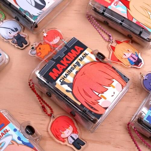 NEW Anime Chainsaw Man Denji Makima Power PVC Mini Loose Leaf Diary Book Notebook Spiral Binder Index Page Stationery Dividers