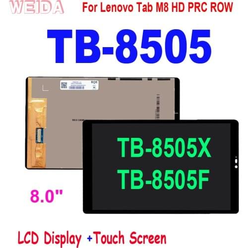 Original 8.0" TB-8505 LCD For Lenovo Tab M8 HD PRC ROW TB-8505 TB-8505X TB-8505F LCD Display Touch Screen Digitizer Assembly