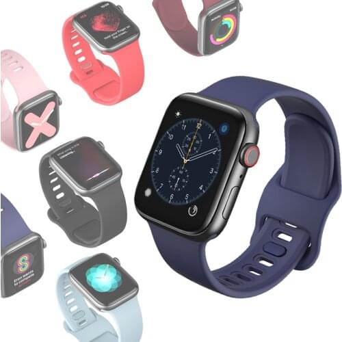 Strap For Apple Watch Band 38/42mm iWatch 4 5 44mm 40mm Sport Silicone Belt Bracelet Correa For Apple Watch 5 4 3 2 Accessories