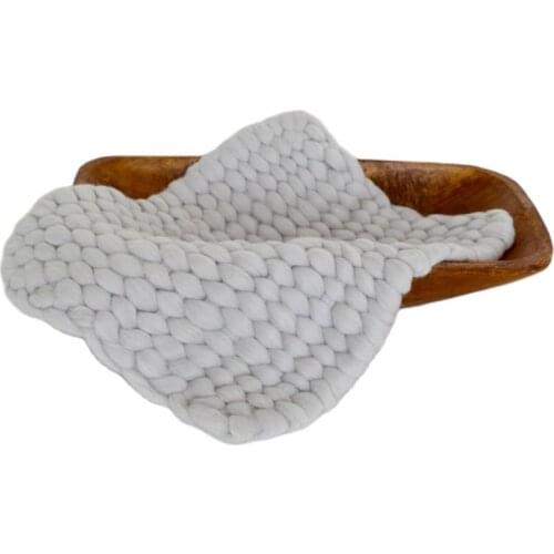 Newborn Wool Blanket Baby Posing Beanbag Cover Layer Photography Props Infant Basket Stuffed