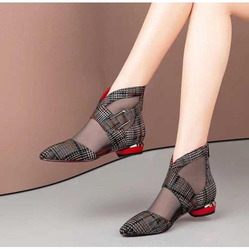 Women Shoes Summer Designer Comforty Lace Ladies Gladiator Sandals Sexy Mesh Ventilation Shoes Elegant Sandals Zapatillas Mujer