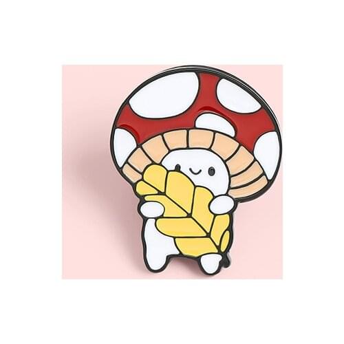 Pins Metal Cute Mushroom Brooch for Coat Collar Enamel Pin Woman Womens Brooches Badges on Backpack Badge Gifts Accessories