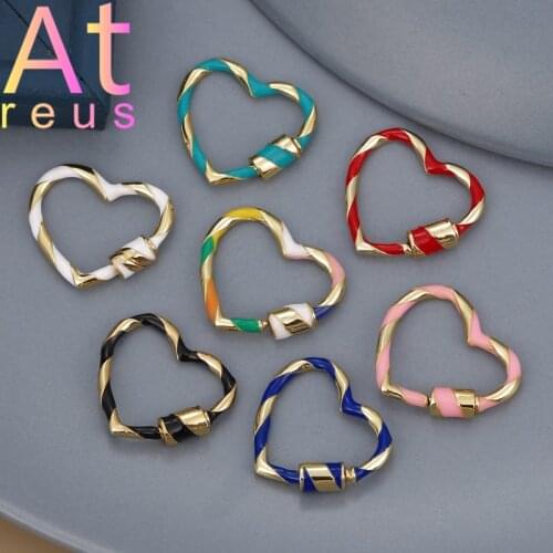 7Color Heart Shape Clasps Hooks Copper Dripping oil Jewelry Making Supplies DIY Bracelet Necklace Handmade Jewelry