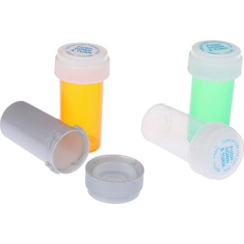 1pc Pill Box Travel Pill Case Plastic Push Down Turn Vial Container Weed Storage Stash Jar Pill Bottle Case Herb Box