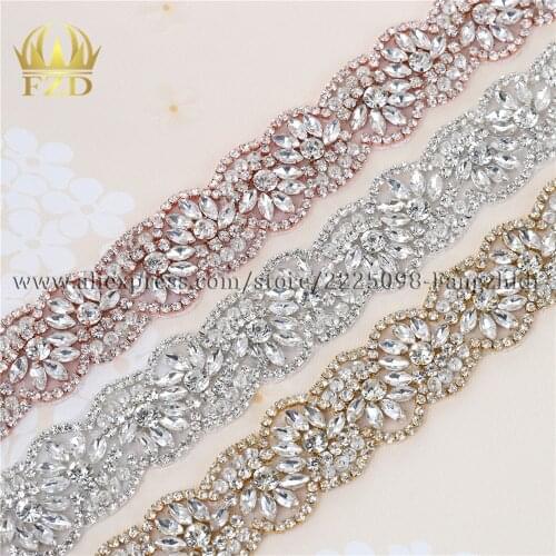 10 yards) Wholesale 1 Yard Sewing On Hot Fix Sliver Beaded Crystal Rhinestone Applique and Trimming Bridal Dresses or Sash