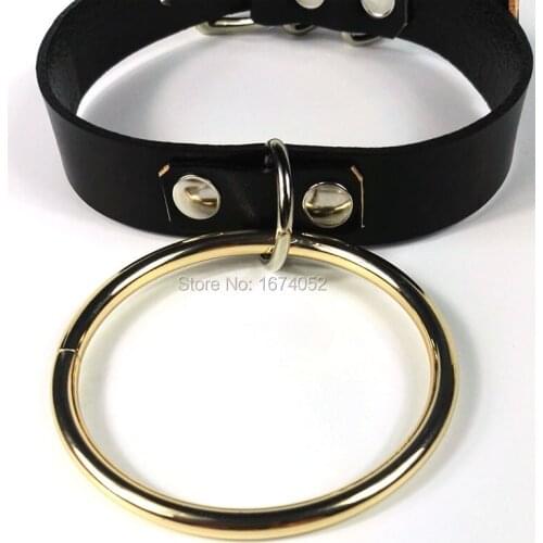 100% Handmade Leather Choker Oversized BDSM Big Metal Collar Clear PVC Punk Gothic Necklace