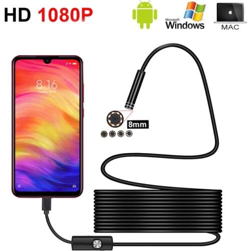 1080P Full HD USB Android Endoscope Camera IP67 1920*1080 1M 2M 5M Micro USB Inspection Video Camera Snake Borescope Tube